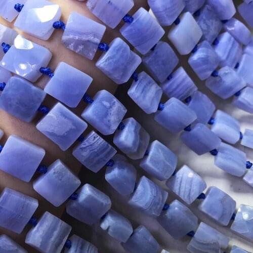 AAA LOOSE BEADS blue veins Agate Square 10*10mm Wholesale for DIY Jewelry Necklace 36cm