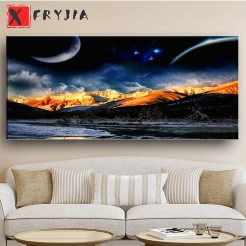 Large size 5D Diamond Painting Square round drill universe planet landscape Diamond Embroidery Cross Stitch Mosaic home decor