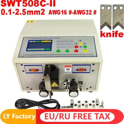 SWT508C Automatic Wire Cutting And Stripping Machine 1mm-2.5mm2 SWT 508C Computer Cable Crimping and Peeling From AWG16 to AWG32