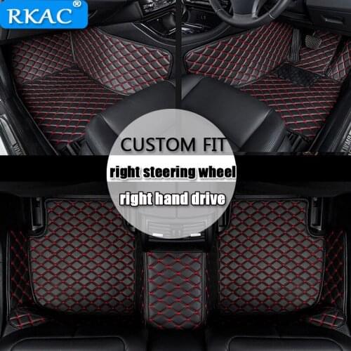 RKAC For right hand drive Custom car floor mats for Volvo v40 v60 xc60 xc90 s60 s80 c30 s40 car styling car accessories leather