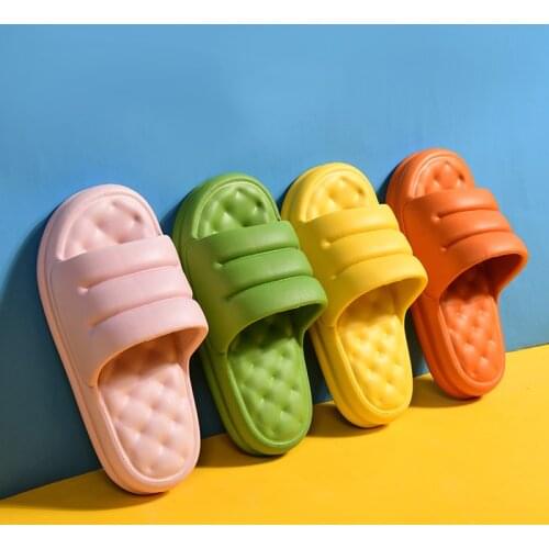 Mute EVA Sofa Slides Women Thick Sole Soft Indoor Slippers Women Anti-slip Sandals Men Summer Platform Women Shoes Bath