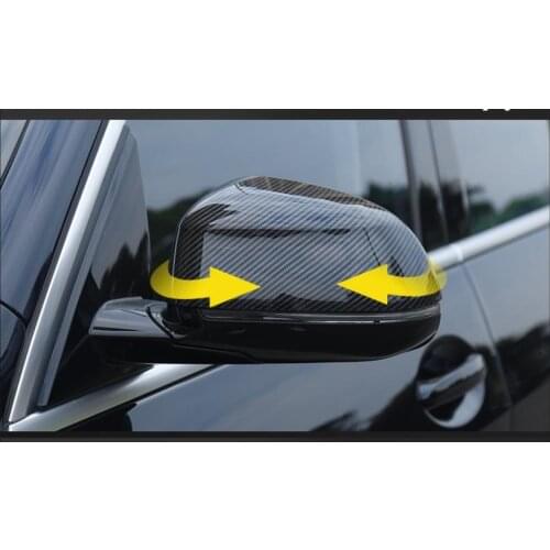 For BMW X5 2019 2020 2021 ABS Chrome Carbon Fiber Car Accessories 2pcs Side Rear View Mirror Cover Caps Trim Sticker