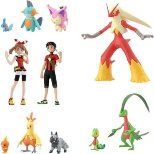 Genuine Pokemon SCALE WORLD Hoenn Region May Brendan Mudkip Treecko Anime Action Figure Model Toys Gift for Children