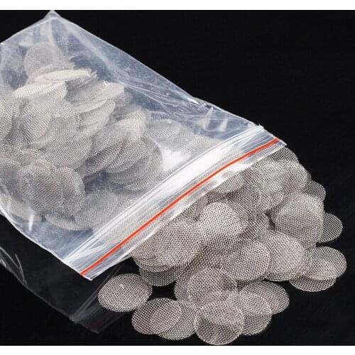 100pcs Pure Copper Pipe Filter Metal Pipe Tobacco Silver Combustion-supporting Net Pipe Filter 16mm 20mm