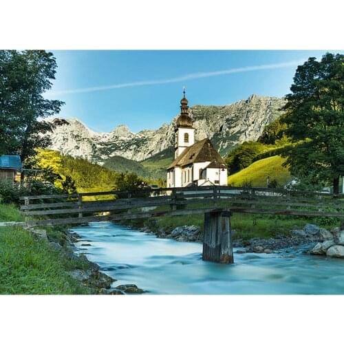 Bridge Castle River Photography Backdrops Blue Sky Sunshine Backgrounds for Portrait Children Wedding New Photocall Photo Studio