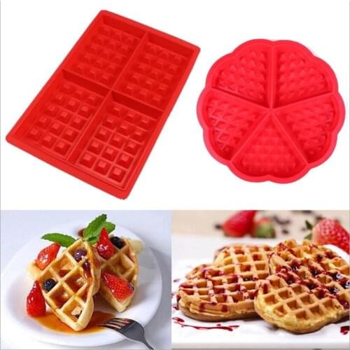 Silicone Waffle Mold Portable Home Kitchen Non-Stick Cake Mold Makers Cook Waffle Bakeware Kitchen Accessories