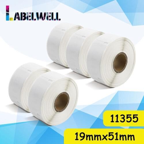 Labelwell 6Rolls 11355 label 19mm*51mm 2500pcs Shipping Label compatible for DYMO LabelWriter 450 Twin Turbo/4XL Label Maker