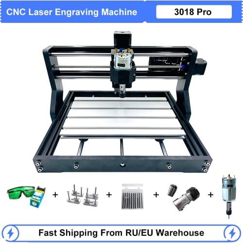 CNC 3018 Pro Laser Engraver Wood CNC Router Machine GRBL ER11 Hobby DIY 3 Axis PCB Milling Mini Laser Engraving Machine 0.5W-15W