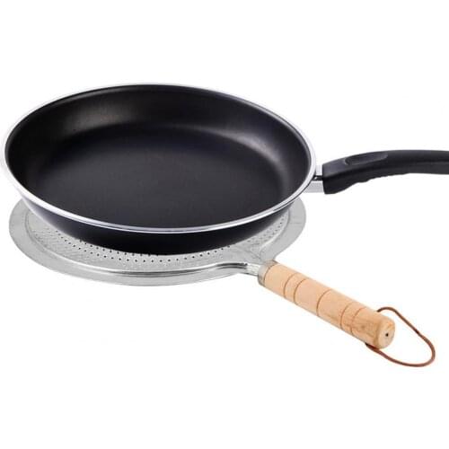 Metal Wooden Handle Round Insulation Pad Table Mat Nordic Style Placemat Convenient Heat-resistant Coffee Cup Mats for Kitchen