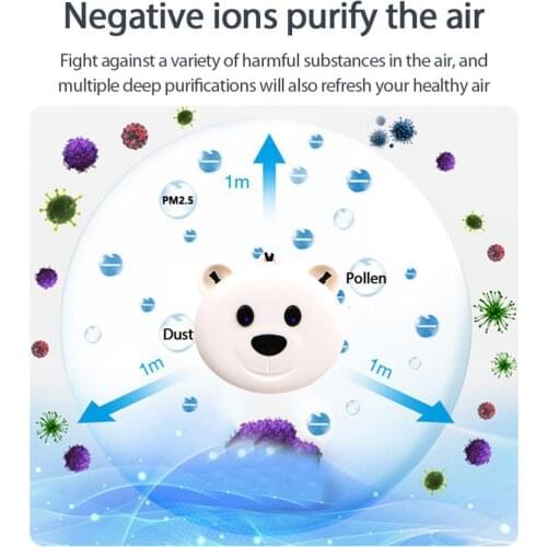 Mini Bear Convenient Hanging Neck Type Negative Ion Miniature Efficient Air Purifier Portable Anti-agin Home Car Air Purifier