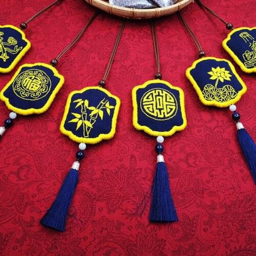 Chinese Amulet Embroidery Kit DIY Keychain Cross Stitch Needlework Handmade Sewing Crafts Car Bag Pendant Home Decor Gift