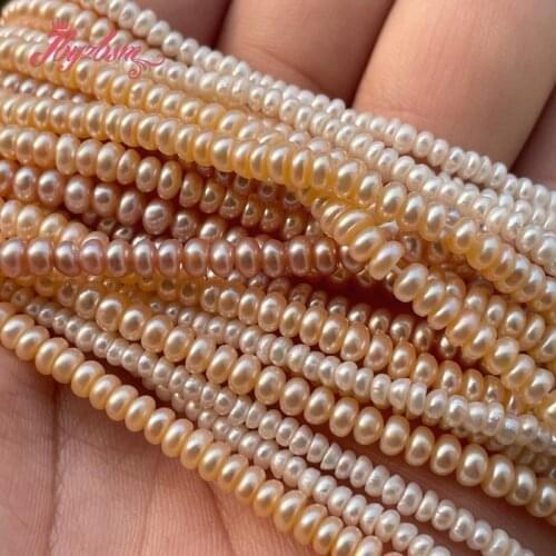 Natural AAA Grade Freshwater Pearl 2x3mm Rondelle Beads Loose Stone Beads For Jewelry Making DIY Necklace Bracelet Strand 15"