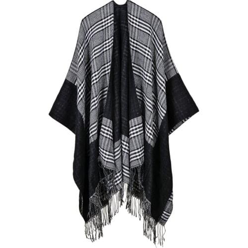 New Jacquard border small square warm shawl factory direct autumn and winter scarf lengthened thick cloak