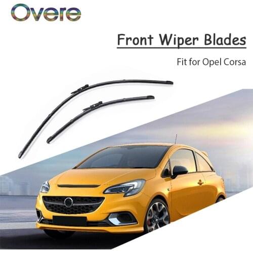 Overe 1Set Rubber Car Front Wiper Blade Kit For Opel Corsa C D E 2018 2017 -2000 Original replace Accessories