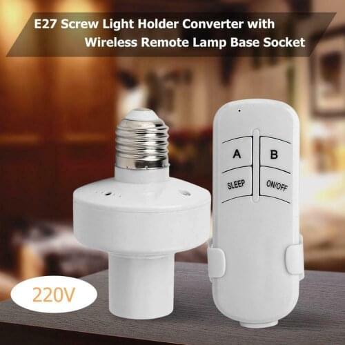 E27 Remote Control Bulb Holder Wireless Light Socket Home Screw Bulb Base Replacement 220V