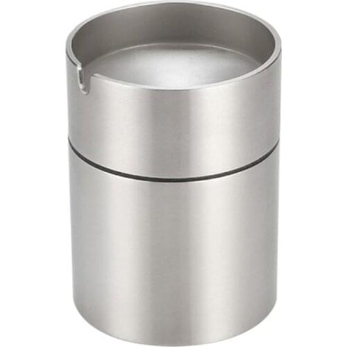 Stainless Steel Car Ashtray Smokeless Auto Cigarette Ashtray Ash Holder Creative Windproof Business Gift Car Car With Lid Ashtra