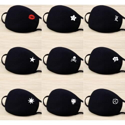 Cute Cartoon Animal Braces Printed Dustproof Cycling Muffle Unisex Winter Thicken Cotton Half Face Eye Protection