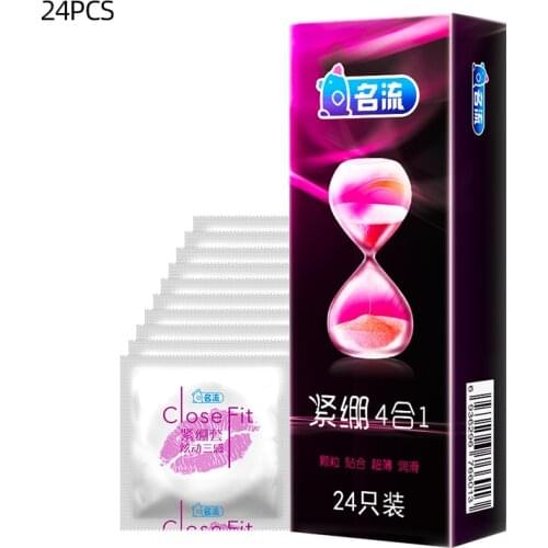 Mingliu 24pcs 6 Types Condoms Condoms With Clasp With Tendrils Natural Rubber Ultra Thin Smooth Lasting Penis Sleeve 2021 New