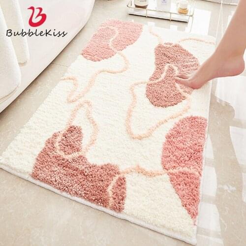 Bubble Kiss 2020 New High Low Wool Simple Doorway Mat Carpet Modern Minimalist Design Area Carpet Home Bathroom Absorbent Mat