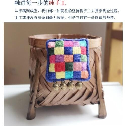 Hand-made Colored Checked Necklace Sachet Lovers Promise Good Wishes Birthday Wishes