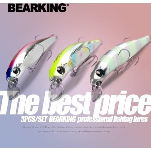 BEARKING 3pcs per set 10.5cm 16g 8cm 8.5g fishing gear shone lures minnow crank fixed weight wobbler bait isca artificial