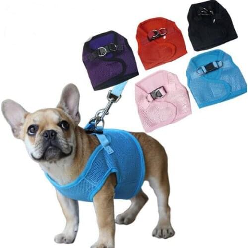 Mesh breathable dogs harness supplies puppy harnesses products pet accessories 5 colors size XS-XL 1pcs free shipping
