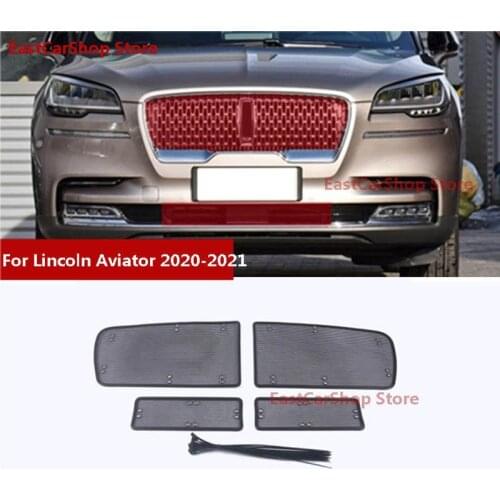 Car Middle Insect Screening Mesh Front Grille Insert Net Anti-mosquito Dust Cover for Lincoln Aviator 2020 2021 Car Accessories
