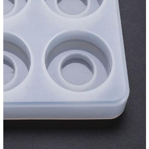 Silicone Crystal Epoxy Resin Mold Round Drawer Handle Casting Mould Handmade DIY H37C
