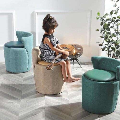 Nordic Ins Designer Color Matching Shoe Changing Stool Bedroom Backrest Dressing Chair Living Room Storage Stool Sofa Stool