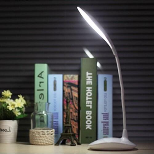 LED Desk Lamp With Flexible Gooseneck 3 Level Brightness Touch Control Portable Table Lamp Flicker Free Rechargeable For Study