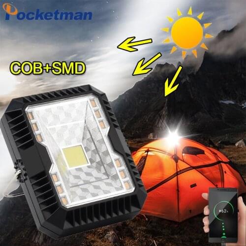 100W LED Camping Light 3 Mode Outdoor Tent Lantern Solar Flashlight Built-in Battery Lamp USB Rechargeable Portable Hanging Lamp