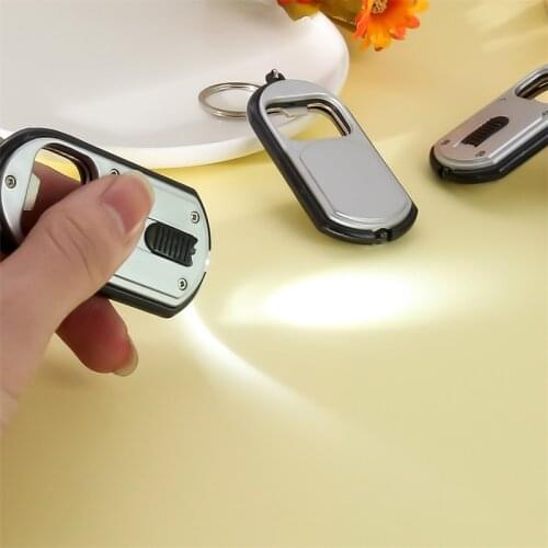 TEMLUM 3PCS 2 in1 Multifunctional Keychain Key Ring Lamp Keyrings Opener Aluminum Alloy Bottle Openers With LED Light