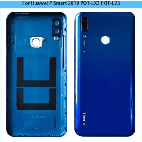 For Huawei P Smart 2019 POT-LX3 POT-L23 POT-LX1 POT-L21 Battery Back Cover Rear Door Housing Case Frame Camera Side key Replace