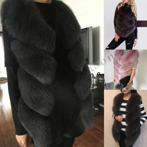 ETHEL ANDERSON Lady 100% Natural Whole Real Fox Fur Gilet Vests Womens Real Fur Waistcoat Winter Thick Warm Girl Fur Vest