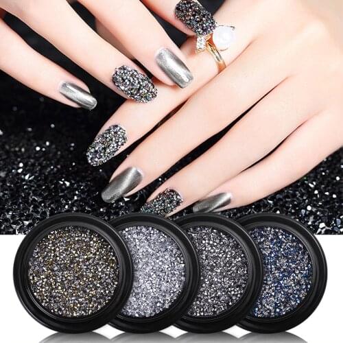 Gold/Silver/Black/Blue Series New Micro Drilling Mixed Nail Sticker Diamond Crystal Sand Manicure Jewelry Rhinestones Accessory