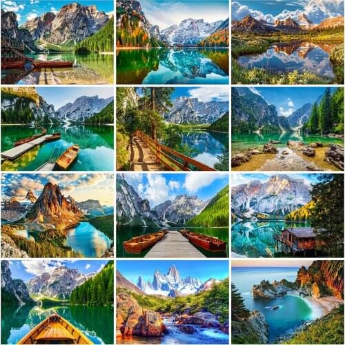 ZOOYA Full Square Round Drill 5D DIY Diamond Painting Mountain Diamond Embroidery Scenery Lake Cross Stitch Kit Home Decor