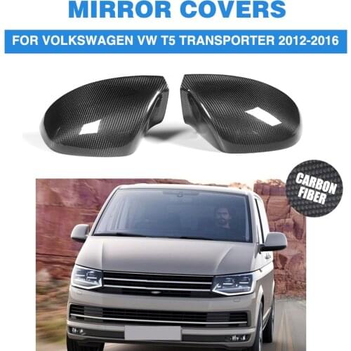 2PCS/Set Carbon Fiber car side mirror covers trims for Volkswagen VW T5 Transporter 2012-2016 Add on Style