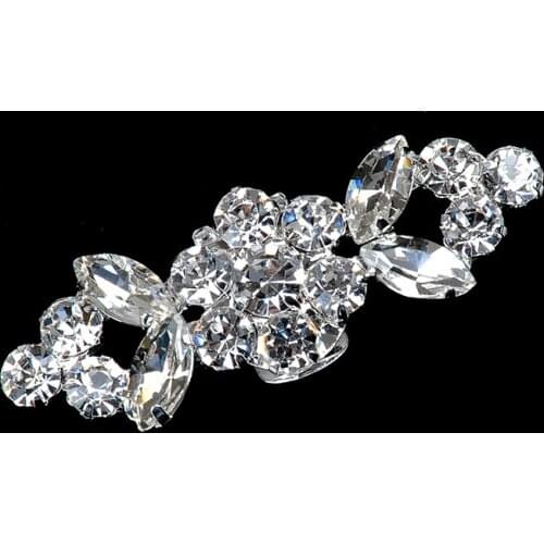 2PCS/lot Fashion Rhinestone Shoes Buckle Elegant Shoe Clips For Decorating Silver Shoe Decorations for Women Girl