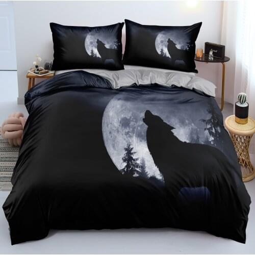 3D Custom Design Quilt Covers Sets Duvet Covers Set Pillow Shames Sets Twin King Queen Double Single Size Gray Wolf Bedding Bags