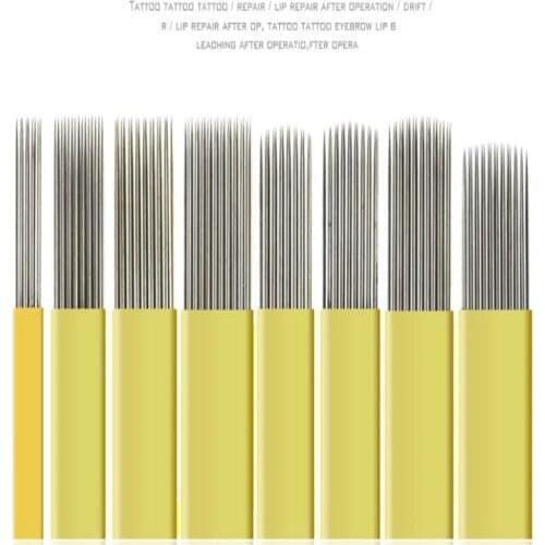 500pcs 9/15/17/19/21 Pin Microblading Shading Blade Tattoo Needles DOUBLE ROW Microblading Needle Fog Eyebrow & Lip Needle