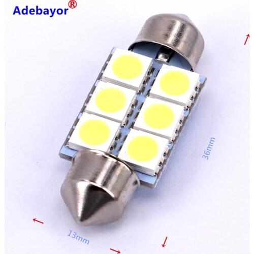 300X31mm 36mm 39mm 41mm 5050 SMD 6 LED Festoon Dome Car Light auto door Lamp instrument Bulb pathway lighting White 12V worklamp
