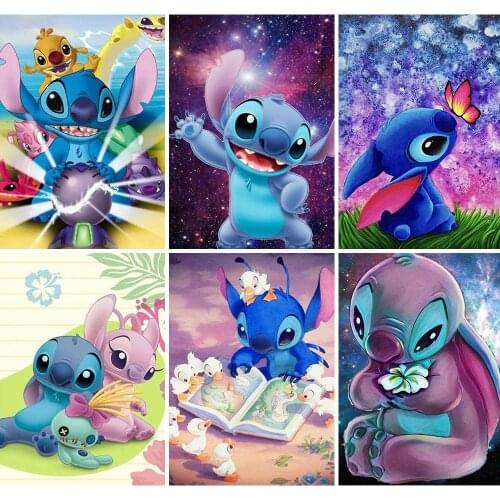 5D Diy Diamond Embroidery Paintings Disney Cartoon Stitch Full Square/Round Cross Stitch Kit Mosaic Home Decoration Holiday Gift