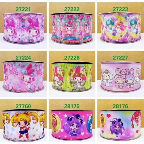 Free shipping 2019 new arrival 50yards cartoon printed grosgrain ribbons 27227