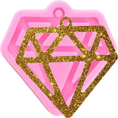 Shiny Glossy Diamond Shape Decorating Keychain Silicone Mold DIY Handmade Charms Molds Necklace Jewelry Epoxy Crafting Moulds