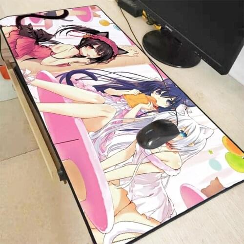 Anime Girl RGB Gaming Large Mouse Pad Gamer Led Computer Mousepad Big Mouse Mat with Backlight Carpet for Keyboard Desk Mat XXL