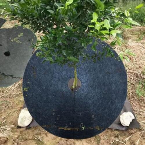 10pcs/set Tree Ring Weed Barrier Tree Protection Mulch Weed Control Mats Disc Non-woven Fabric
