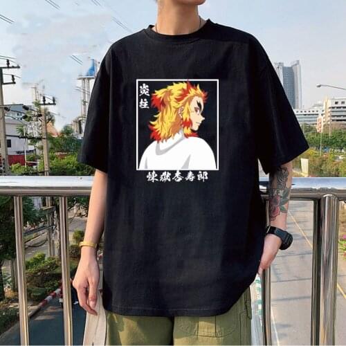 Rengoku Kyoujuro Demon Slayer Unisex T-shirt Harajuku O-neck Hot Anime Cloth
