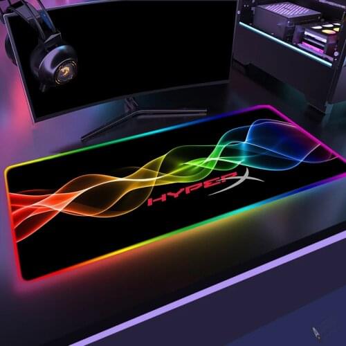 HyperX Anime Mouse Pad Xxl RGB Mousepad Gamer Accessories Table Pads Mausepad Gaming Keyboard for Compass Varmilo Desk Mat Mice