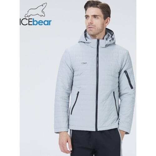 ICEbear 2021 new male short cotton jacket spring fashion mens high quality coat with hood brand apparel MWC21662D