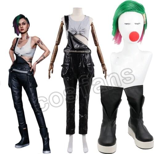 Game 2077 Judy Cosplay Costume Crop Top Overalls Outfits Halloween Carnival Suit New Style Punk Style 2077 Judy Cosplay Boots